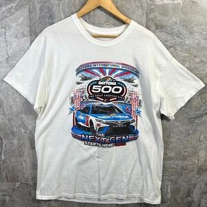 White Daytona 500 NASCAR racing tee NASCAR RacingTee Men's XL